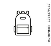 Backpack icon. Line style. Vector.
