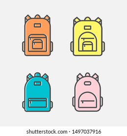 Backpack icon. Line style. Vector illustration
