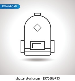 Backpack icon. Line style. Vector icon illustration
