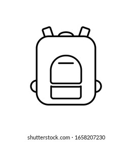 Backpack icon. Line style. Vector against a white background