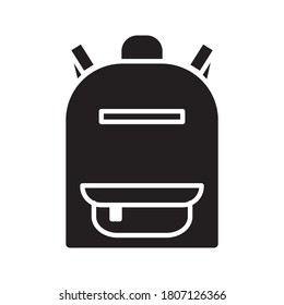 Backpack icon. Line style. Vector against on white background