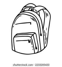 Backpack icon. Line style. Vector. icon isolated on white.