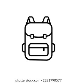 Backpack icon. Line style. Vector. Backpack icon. Outline illustration of backpack vector icon for web