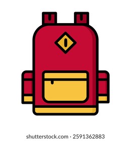 Backpack icon. Line style. Vector.