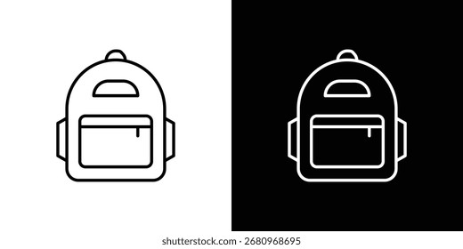 ícone de mochila símbolo de linha conceito, ilustração vetorial