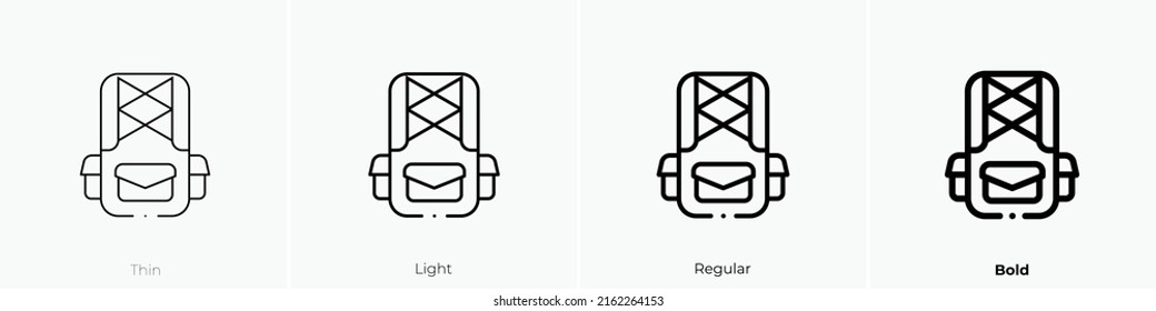backpack icon. Linear style sign isolated on white background. Vector illustration.