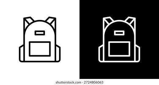 Concepto de logotipo de icono de mochila en trazos
