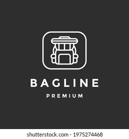 backpack icon logo design on black background