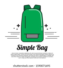 Backpack icon. Logo element illustration. Backpack symbol design. Simple Backpack concept. 