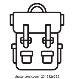 Backpack icon or logo illustration black style