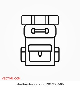 Backpack icon logo, illustration, vector sign symbol for design