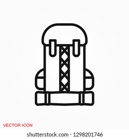 Backpack icon logo, illustration, vector sign symbol for design