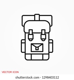 Backpack icon logo, illustration, vector sign symbol for design