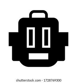 icono de mochila o logotipo símbolo de signo aislado ilustración vectorial - iconos vectoriales de estilo negro de alta calidad
