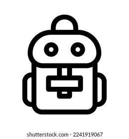 Rucksack-Symbol oder Logo einzeln auf Zeichensymbolen, Vektorgrafik - hochwertige Vektorgrafiken im schwarzen Stil

