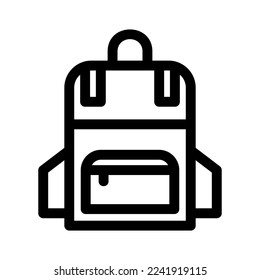 icono de mochila o logotipo símbolo de signo aislado ilustración vectorial - iconos vectoriales de estilo negro de alta calidad
