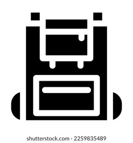 Rucksack-Symbol oder Logo einzeln auf Zeichensymbolen, Vektorgrafik - hochwertige Vektorgrafiken im schwarzen Stil