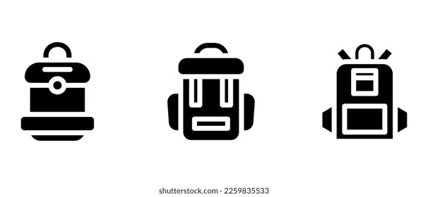 icono de mochila o logotipo símbolo de signo aislado ilustración vectorial - iconos vectoriales de estilo negro de alta calidad