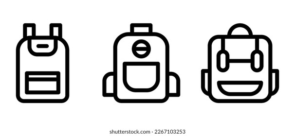 Rucksack-Symbol oder Logo einzeln auf Zeichensymbolen, Vektorgrafik - hochwertige Vektorgrafiken im schwarzen Stil
