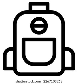 icono de mochila o logotipo símbolo de signo aislado ilustración vectorial - iconos vectoriales de estilo negro de alta calidad
