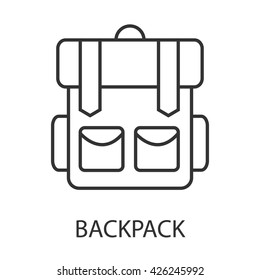 Backpack icon or logo line art style. Vector Illustration.