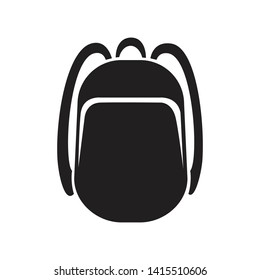 backpack icon monochrome silhouette. Knapsack. Schoolbag. Sack vector illustration. Black and white