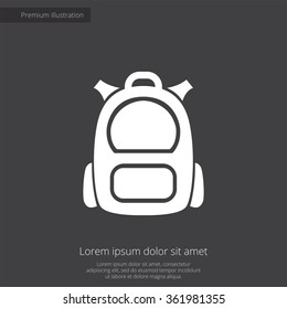 backpack icon on dark background