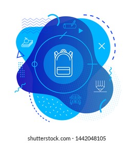 Backpack icon on Modern Background - Editable stroke

