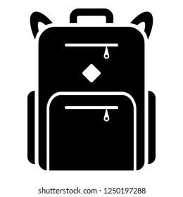 Backpack icon on white background. Vector illustration.