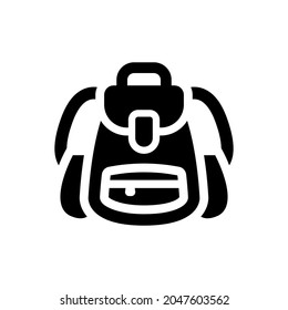 Backpack icon on white background