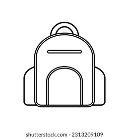 Backpack icon on white background.