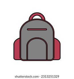 Backpack icon on white background.