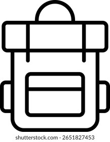 Backpack icon with outdoor hiking adventure and survival theme, to represent inventory or equipment