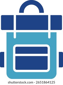 Ícone de mochila com aventura de caminhadas ao ar livre e tema de sobrevivência, para representar inventário ou equipamento