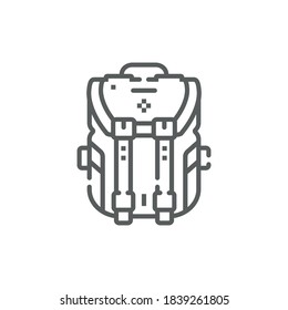 Backpack icon. Outline illustration of backpack icon vector, icon for web. Web symbol for websites and mobile app. Trendy design. Vector illustration.