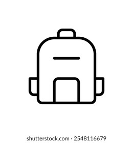 Backpack icon Outline set in black and white color