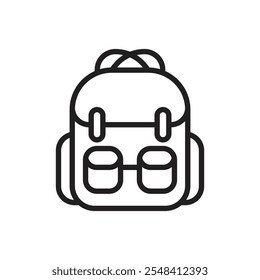 Backpack icon outline set sign