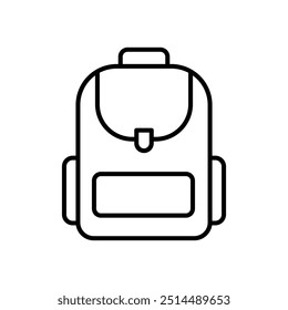 ícone de mochila. Design de estilo de estrutura de tópicos isolado no plano de fundo branco