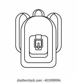 Backpack icon in outline style isolated vector illustration