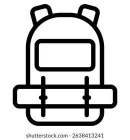 backpack icon with outline style and pixel perfect base. Suitable for website design, logo, app and UI. Based on the size of the icon in general, so it can be reduced.
