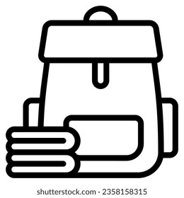 backpack icon with outline style. Suitable for website design, logo, app, UI and ETC.