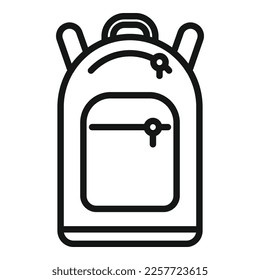 Backpack icon outline vector. Sport gym. Indoor education
