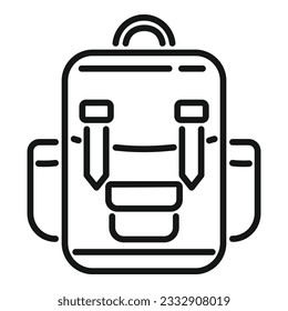 Backpack icon outline vector. Travel equipment. Sport vacation