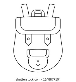 Backpack icon. Outline backpack vector icon for web design isolated on white background