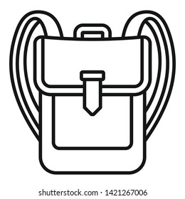 Backpack icon. Outline backpack vector icon for web design isolated on white background
