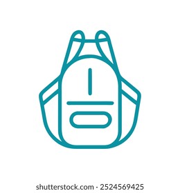 Ícone de mochila contorno em fundo branco