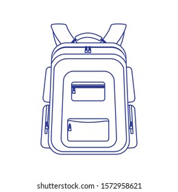 backpack icon over white background, vector illustration