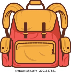 backpack icon over white background. colorful design.  vector illustration