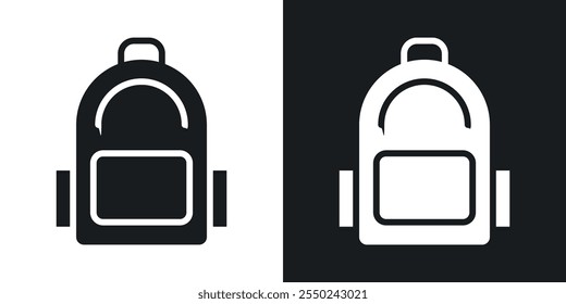 Ícone de mochila em preto.