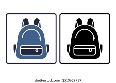 Backpack icon. icon related to action plan. suitable for web site, app, user interfaces. solid icon style